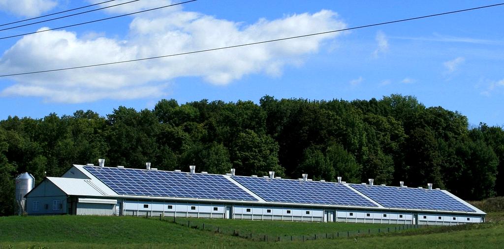 Solar panel installation on a roof