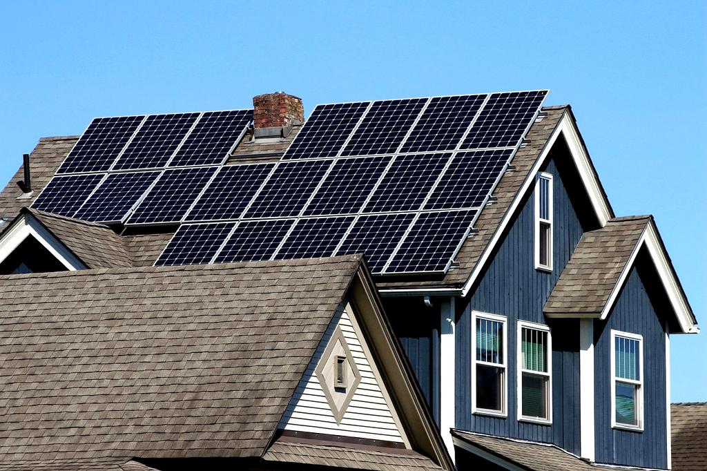 Sustainable home with solar panels